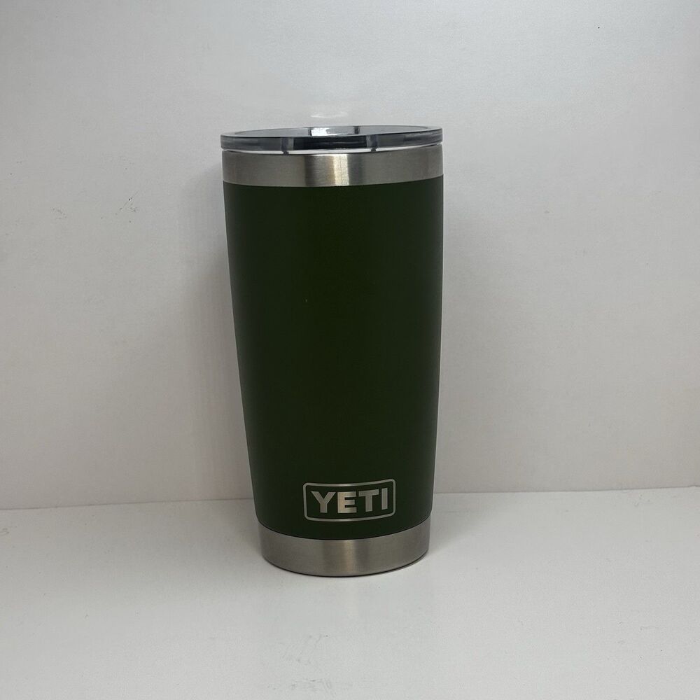 YETI Rambler Stainless Steel Cup Tumbler Mug Highlands Olive Green w/ Lid 20 oz
